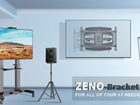 Support TV sur pied ZENO, support vertical haut pour écran plat de 32 à 65 pouces, réglage en hauteur, charge maximale 40 kg/88 lb