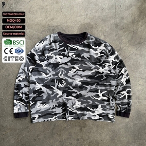 เสื้อยืดแขนยาวลายพรางผ้าฝ้ายวาฟเฟิลแบบหนาสำหรับผู้ชาย ขายส่งและรับผลิตตามสั่ง - Product Image 1