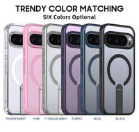 Voor Google Pixel 11 Pro XL Skin Feel Magnetische Case Volledige dekking Schokbestendig Verborgen Verticale Stand Cover Compatibel Pixel 10A 9A