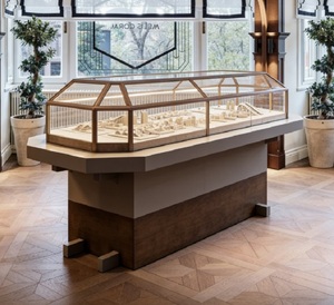 Comptoir de présentation de bijoux de style vintage personnalisé avec éclairage LED, <span class=keywords><strong>vitrine</strong></span> en <span class=keywords><strong>bois</strong></span> massif de qualité supérieure et verre trempé pour les bijouteries de luxe - Product Image 4