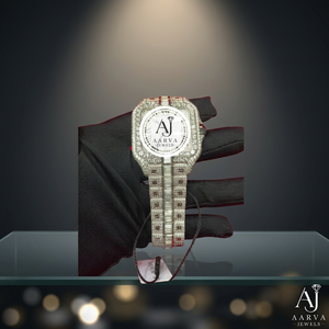 Montre mécanique à cadran octogonal, bracelet en cristal, montre-bracelet, affichage des chiffres romains, style bijoux - Product Image 1