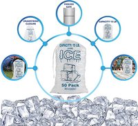 Logo personnalisé sac de glace PE-BD robuste 5LB 8LB 10LB 15LB sac d'emballage de glaçons compostable biodégradable avec cordon de serrage