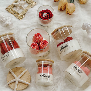 Bougie parfumée à la cire de soja biologique, en verre, faite à la main, décoration de luxe pour la maison, cadeau pour la Saint-Valentin - Product Image 6
