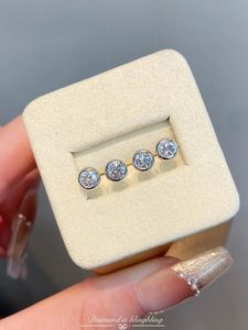 Xinfly Wholesale Au750 Fine Jewelry 0.30ct Natural Diamond 18k Real Gold <b>Stud</b> Earrings Bubble Design - Product Image 4