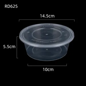 Round Bowl 300ML 450ml 500ml 750ml1000ml Microwave Safe Disposable Plastic Food Containers