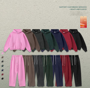 Ensemble sweat à capuche et pantalon <span class=keywords><strong>de</strong></span> survêtement en molleton vintage pour homme, 400g, épais, chaud, sweat à capuche, pantalon <span class=keywords><strong>de</strong></span> <span class=keywords><strong>jogging</strong></span> décontracté à jambe droite - Product Image 5