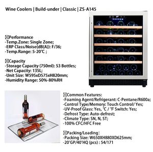 Josoo Hogar Silencioso Operación Bodega de vino Cerveza eléctrica Almacenada Refrigerador de gran capacidad Vitrina Enfriador de vino Hotel - Product Image 5