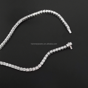 Pulsera de tenis de oro blanco de 14 quilates clásica personalizada VVS Moissanite pulsera sólida para mujer - Product Image 5