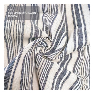 Tela a Rayas Teñida con Hilo, 190GSM, 55% <span class=keywords><strong>Lino</strong></span>, 45% Rayón, <span class=keywords><strong>Precio</strong></span> de Fábrica - Product Image 6