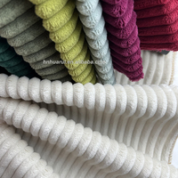 Ventes d'usine Tissu d'ameublement en velours côtelé léger 100D 100% polyester tricoté, texture jacquard unie
