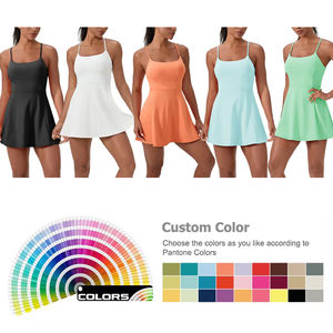 Set pakaian olahraga atletik, Bra Yoga tahan guncangan, Rok lipit latihan Gym, 2 potong, pakaian tenis wanita - Product Image 3