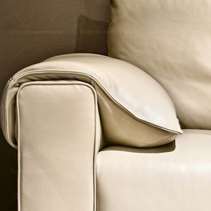 Ensemble de meubles design moderne, canapé rembourré de luxe, haute qualité, modulaire, cuir véritable, 4 places S3106 - Product Image 6