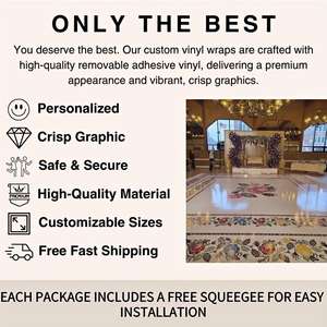 Pegatinas de Piso Desmontables de Lujo con Patrón de Cuadros Blancos Extra Grandes de 30 pies x 30 pies para Bodas, Bailes, Fiestas de Cumpleaños, Novedad - Product Image 4