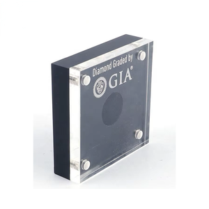 Espositore per Gioielli in Acrilico Ecologico Moderno con Logo Personalizzato, Porta Gemme Trasparente Nero Piccolo Quadrato - Product Image 3