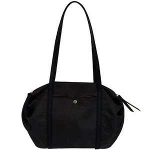 Bolsa de yoga de nailon de gran capacidad, impermeable, con cierre de cremallera, bolso de hombro para viajes y uso diario, negro y rosa - Product Image 5