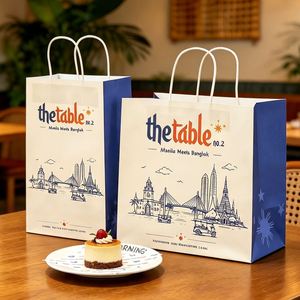 Wholesale Custom Eco-Friendly Recyclable Biodegradable Disposable Offset Printed Kraft Paper <b>Bags</b> for Restaurant Thai Food - Product Image 5