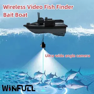 2024 nuevas técnicas 600M Control remoto Groundbait Barco de cebo de pesca con cámara ultra gran angular buscador de peces y Gps