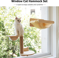 Hamac de fenêtre pour chat avec deux étagères et un griffoir, support mural pour fenêtre, idéal pour chats d'intérieur