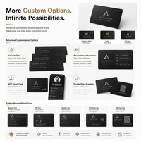 Cartes de visite professionnelles en métal noir mat brillant gravées, cadeaux d'entreprise exécutifs, qualité supérieure, résistantes à la flexion et à l'eau, en gros