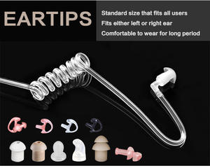 Écouteur espion noir dissimulé pour talkie-walkie portable, radio bidirectionnelle avec interface 3,5 mm, tube acoustique, écouteur - Product Image 4