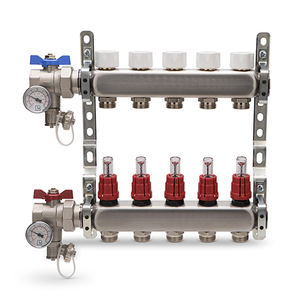 Colector de distribución de acero inoxidable Aton de 11 vías, 1 entrada x 3/4 pulgadas, para sistemas HVAC - Product Image 1