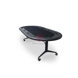 Mesa de Póker Ovalada de Lujo con Patas Metálicas Plegables Resistentes - Diseño Profesional para Torneos de 10 Jugadores, Fácil Almacenamiento, Estilo <span class=keywords><strong>Casino</strong></span> - Product Image 2