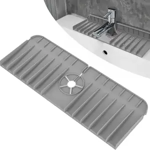 Eversoul Faucet Water Catcher Pad Tray Protectors Mat Silicone Sink Splash Guard For Kitchen Bathroom Counter Top