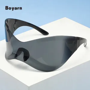 Boyarn Fashion Newest Hip Hop Trend Framed Y2k Personality Steampunk Sports Sunglasses