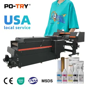 PO-TRY 60cm Textil Digital Wärme übertragungs drucker 2 4 I3200 Druck köpfe DTF Drucker Druckmaschine