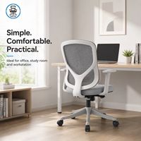 Fauteuil de bureau pivotant moderne gris confortable en maille avec fonction inclinable et réglable en hauteur pour la maison, le personnel et l'étude (vente en gros)
