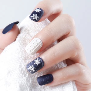 <span class=keywords><strong>Uñas</strong></span> Postizas de Alta Calidad en ABS, 24 Piezas, Diseño Cuadrado Corto, Cobertura Completa, Diseño Moderno, con Pegamento para Navidad - Product Image 4