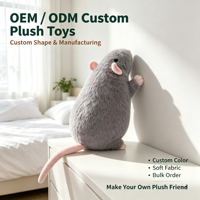 Jouets en peluche d'animaux personnalisés, personnalisation OEM par design, peluche de souris réaliste en coton PP, jouet pour enfants anti-stress