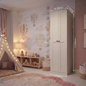 <span class=keywords><strong>Armadio</strong></span> <span class=keywords><strong>per</strong></span> Bambini Assoc Slim W600mm con Rivestimento in Polvere <span class=keywords><strong>Bianco</strong></span> Opaco <span class=keywords><strong>per</strong></span> <span class=keywords><strong>Cameretta</strong></span> dei Sogni, Ecologico - Product Image 2