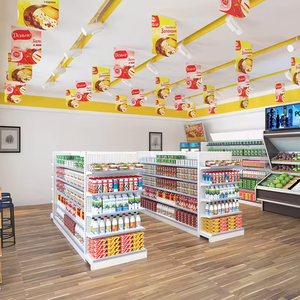 Vente en gros de présentoir en bois et métal robuste Étagères en acier simple face pour supermarché dépanneur et snack - Product Image 3