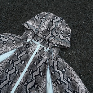 Fashion Custom Design Snake Skin Texture Print High Quality <b>Zip</b> <b>up</b> <b>Jackets</b> Windproof Nylon Outdoor Waterproof Windbreaker <b>Jacket</b> - Product Image 4