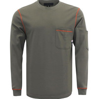 T-shirt de travail en coton tricoté ignifuge CAT2, 5,5 oz, certifié NFPA 2112 & EN 11612, gris, respirant et frais – Grande vente aux États-Unis