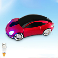 Ratón Ergonómico Inalámbrico Óptico 2.4G con Retroiluminación LED Mini USB de 1600DPI, Modelo de Coche, para Portátil/Escritorio - Stock