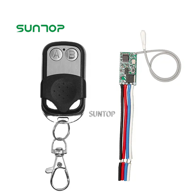 Wireless Rf 433mhz 4 Channels Receiver Modules and Transmitter with Learning Button