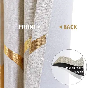 Bindi Foil Printing Blackout Curtain Luxury Gold Stamping Design Blackout Curtains For Living Room