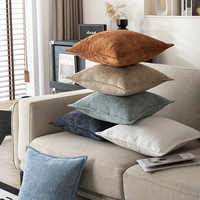 Coussin de canapé carré en chenille de haute qualité, lavable, pour salon, moderne et simple, housse de coussin de chevet, grand dossier en tissu