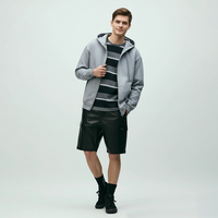 Sweat-shirt à capuche zippé pour homme en coton personnalisé, de haute qualité, basique, en mélange de coton, nouveau, respirant, avec fermeture éclair intégrale