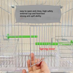 Gabbia Premium Zincata e Antiruggine per Allevamento Uccelli con Mangiatoie Esterne Impilabile per Pappagalli - Product Image 6