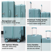 Ensemble de bagages en matériau PC personnalisable en usine, valise à roulettes durable avec roues pivotantes pour les voyages en extérieur