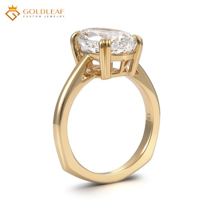 Anillos de Compromiso Unisex de Oro Amarillo de 18K, Chapados en Oro, Estilo Clásico de Lujo, Nuevo Estilo, Corte Ovalado, Engaste de Garras, para Uso Diario - Product Image 2