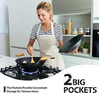 Tabliers de Chef en Polyester à Succès Commercial avec 2 Poches et Sangle de Cou Réglable, Unisexe pour Hommes et Femmes