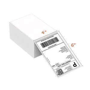 Direct Thermal Label 4x6x2000 Fanfold Shipping Address Printing Zebra Compatible Address Sticker