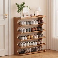 Meuble à chaussures design moderne style bois, meuble de rangement pour salon, armoire de rangement multi-niveaux simple pour entrée