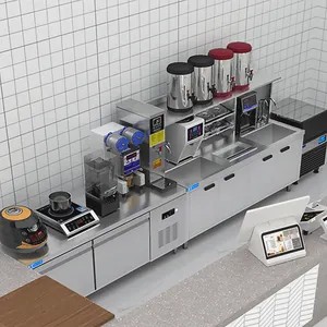 آلة بيع شاي الحليب ، آلة هزاز طاولة العمل ، مجموعة كاملة من معدات شاي بوبا