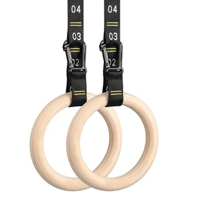 Anillos colgantes para gimnasio <span class=keywords><strong>en</strong></span> casa, 28mm, 30mm, correas ajustables de 1000-1500LB, anillo de gimnasia de madera para gimnasio - Product Image 5