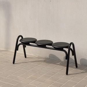 Ensemble de table et chaises rondes d'extérieur en fer durable et personnalisable avec longue banquette à motif <span class=keywords><strong>Smiley</strong></span> pour terrasse, salon de thé ou café - Product Image 6